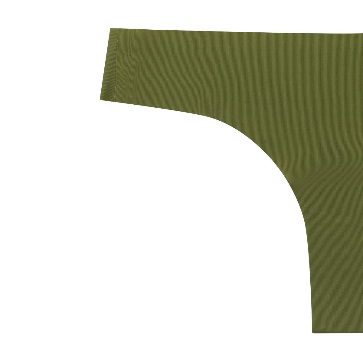 A green soft seamless thong underwear on white background.