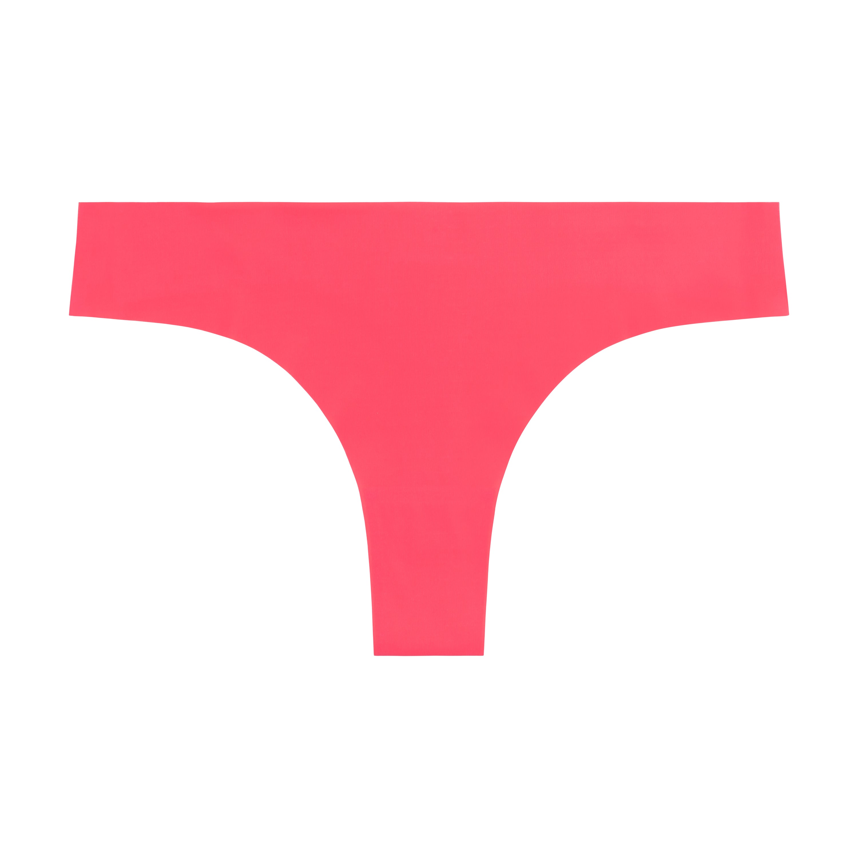 Calypso Coral soft seamless thong underwear on white background.