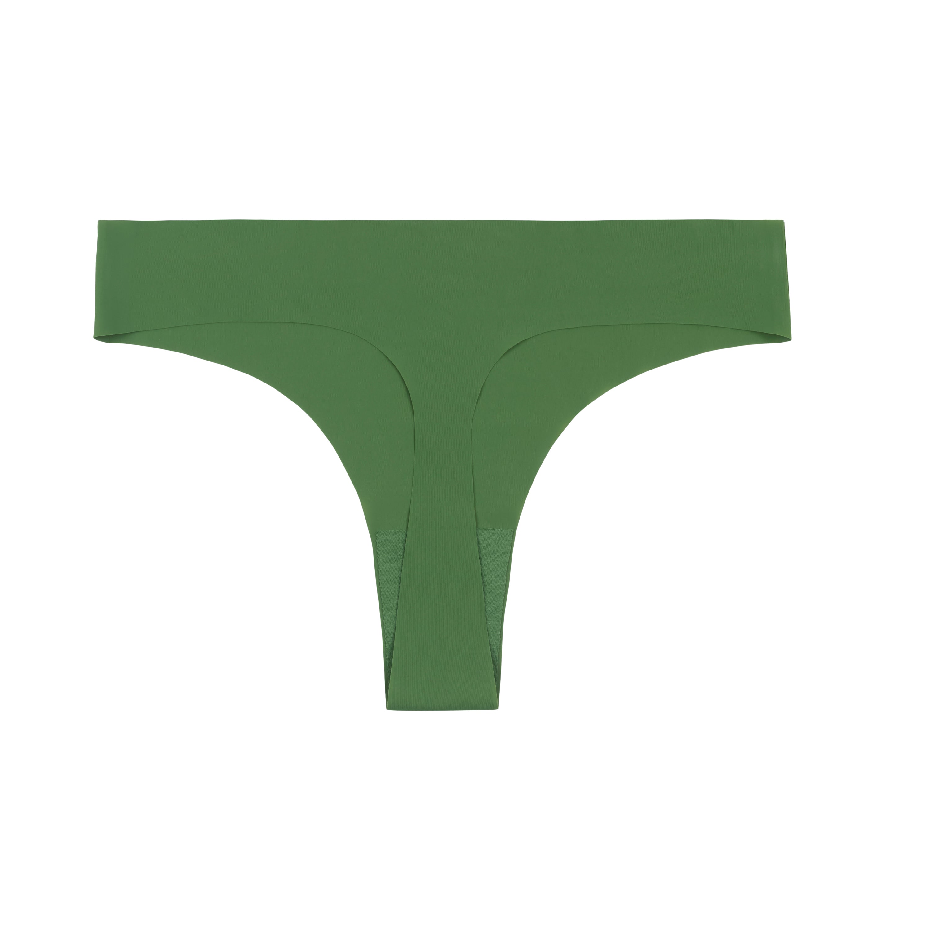A kale soft seamless thong underwear on white background.