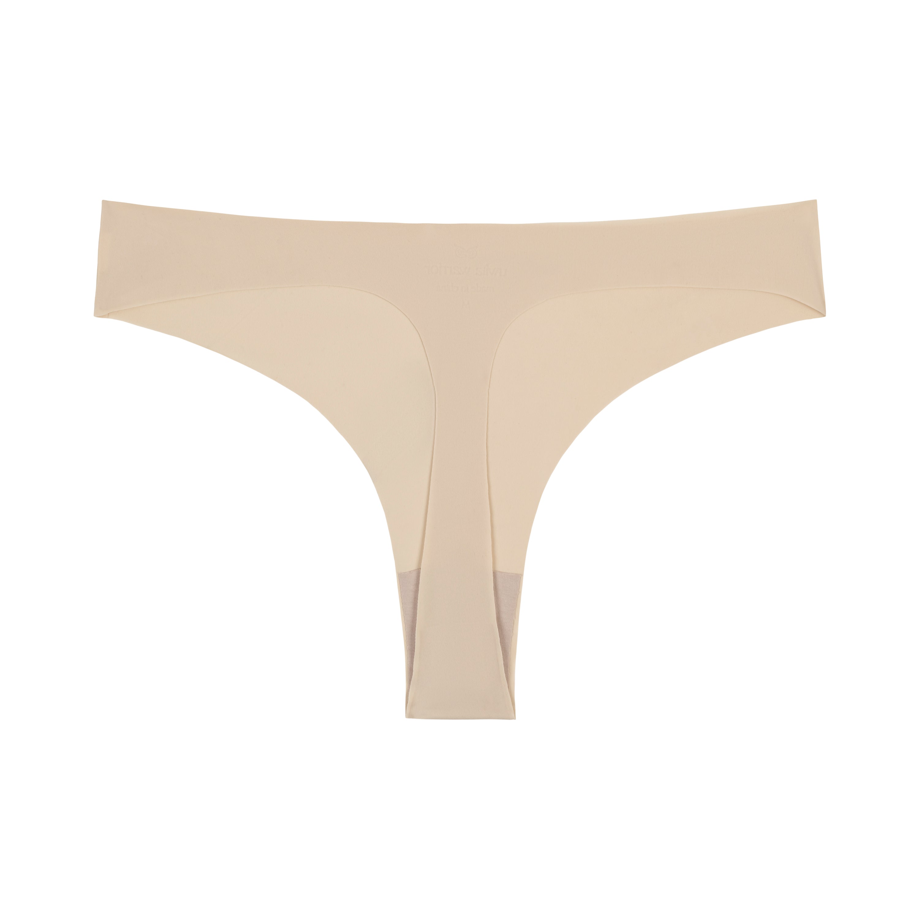 Smoke Grey soft seamless thong underwear on white background.
