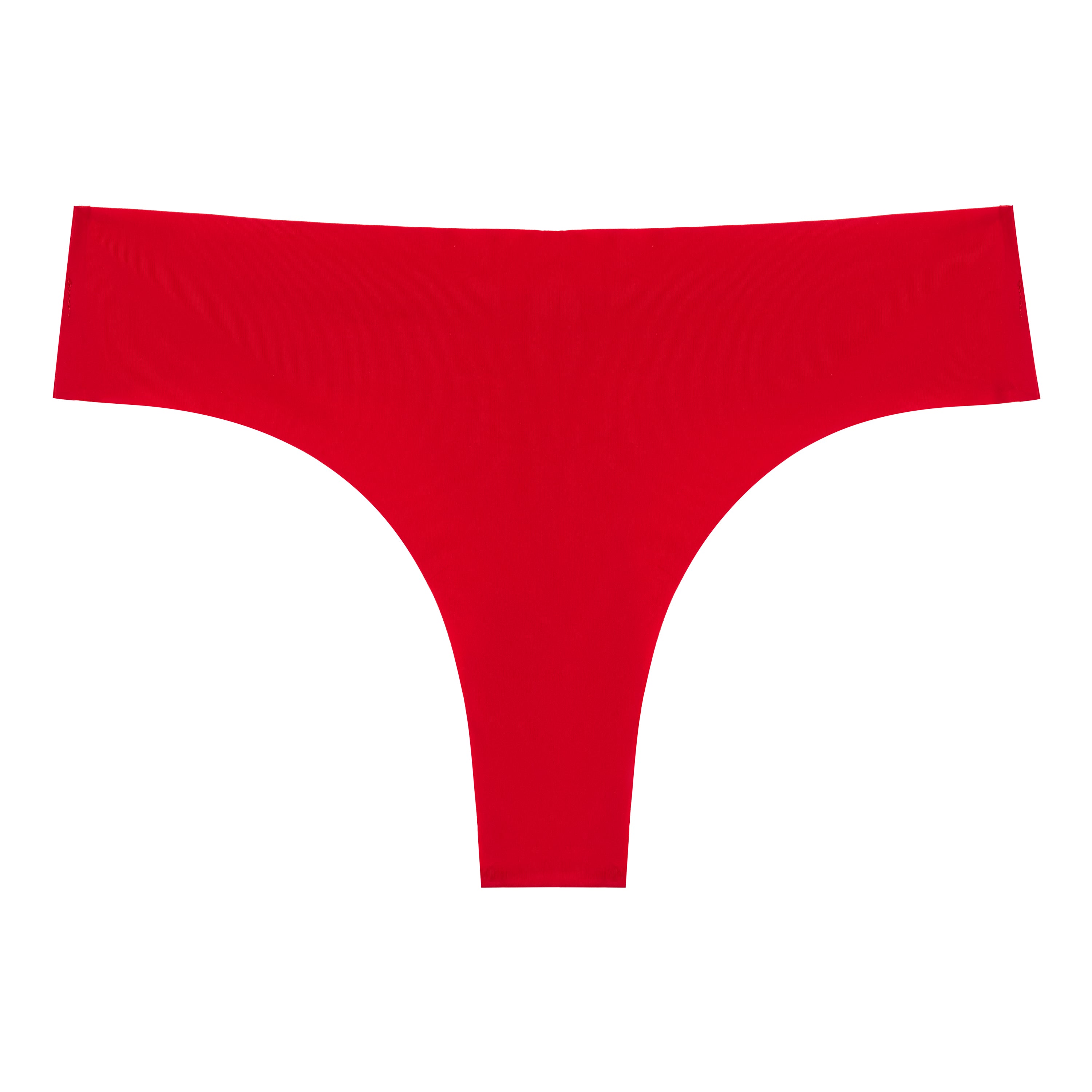 A jester red soft seamless thong underwear on white background.