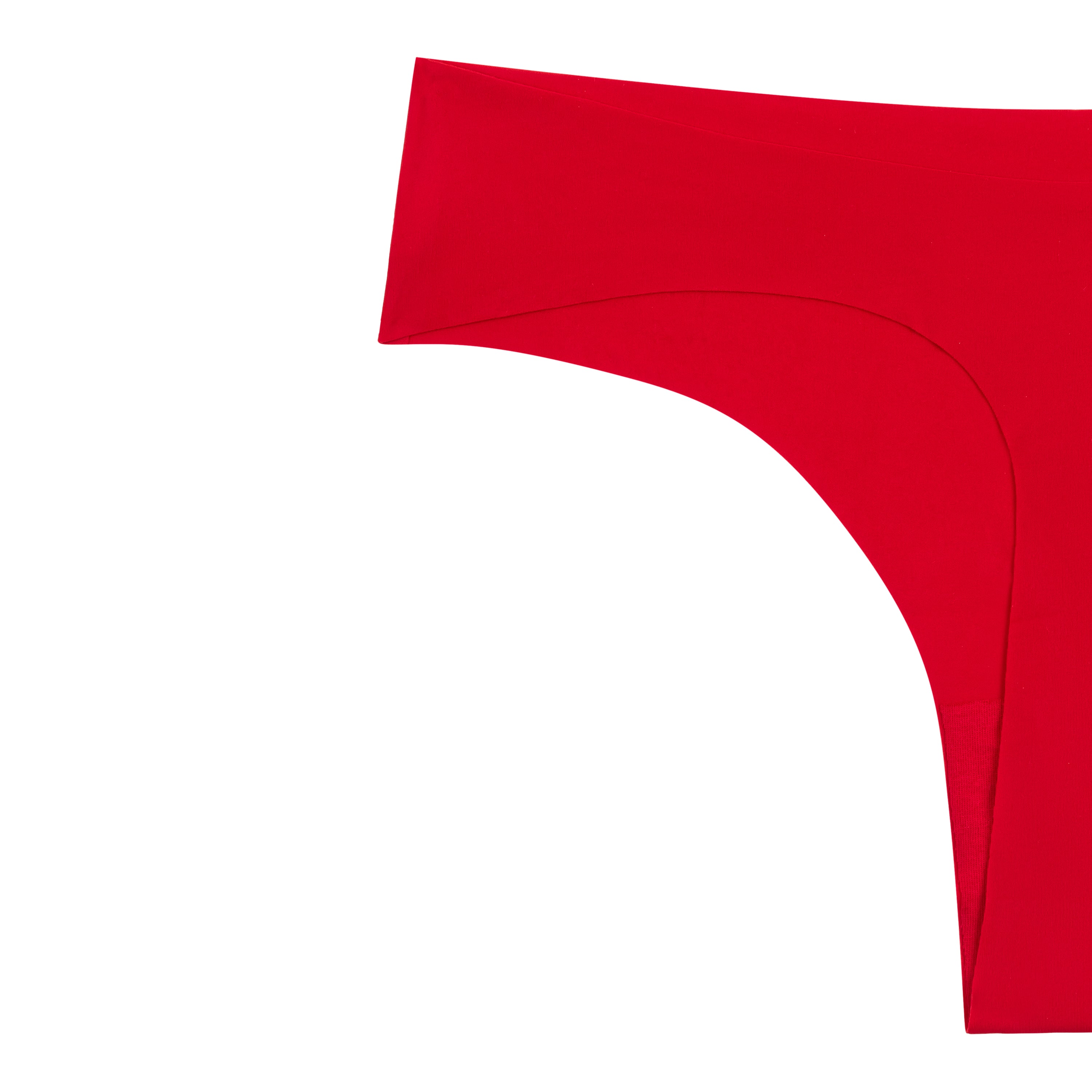 A jester red soft seamless thong underwear on white background.