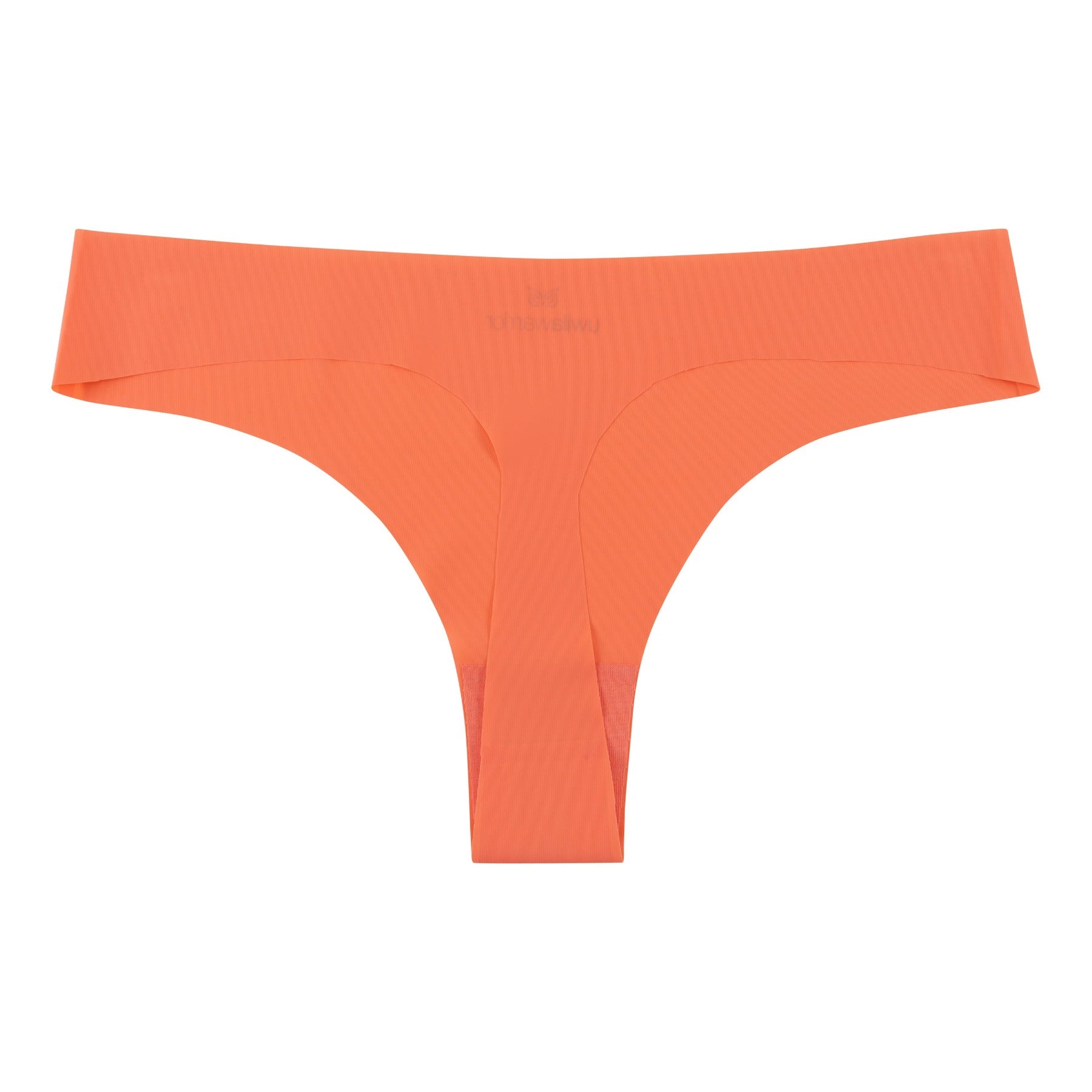 An orange soft seamless thong underwear on white background.