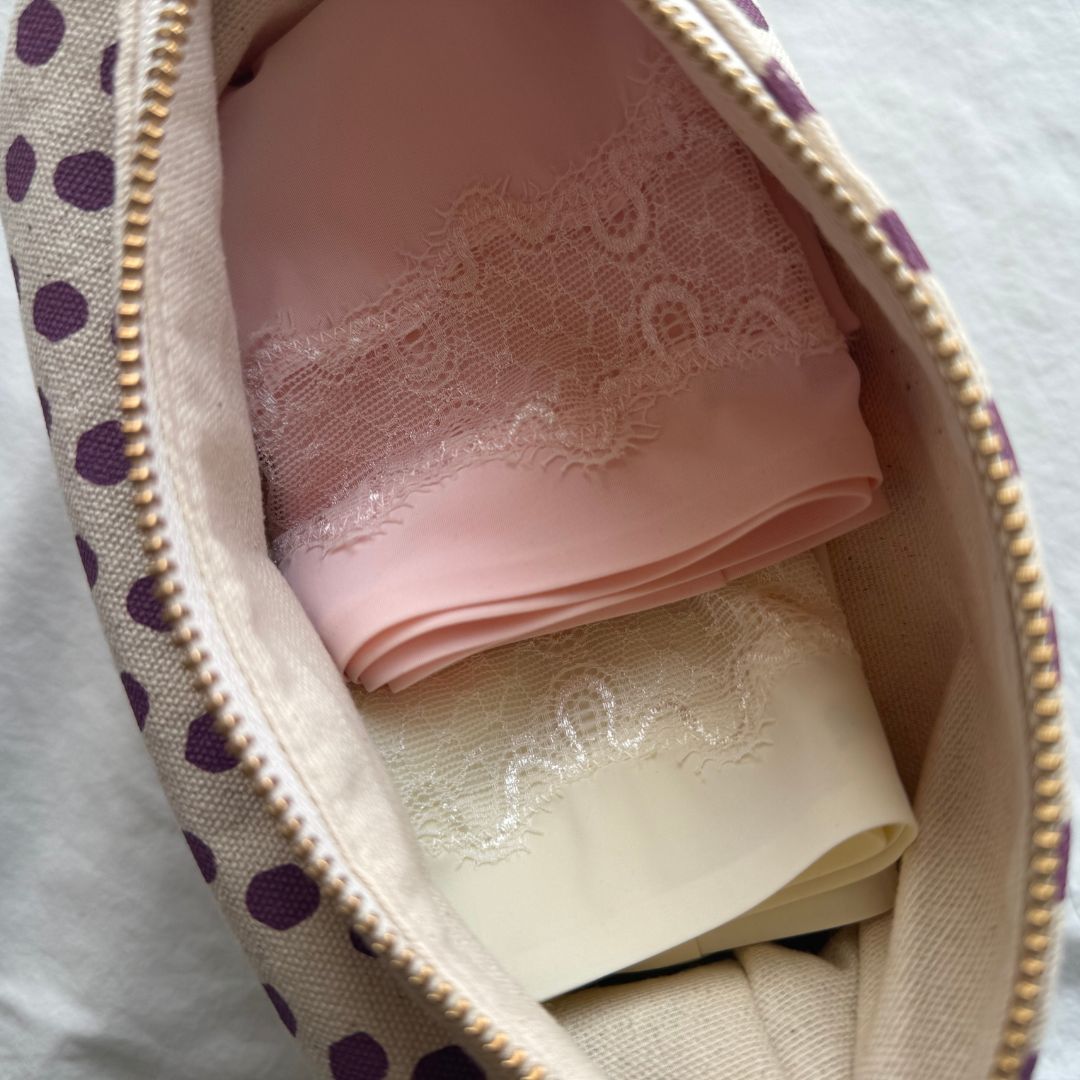Soft Seamless Briefs inside Polka Dot Canvas bag