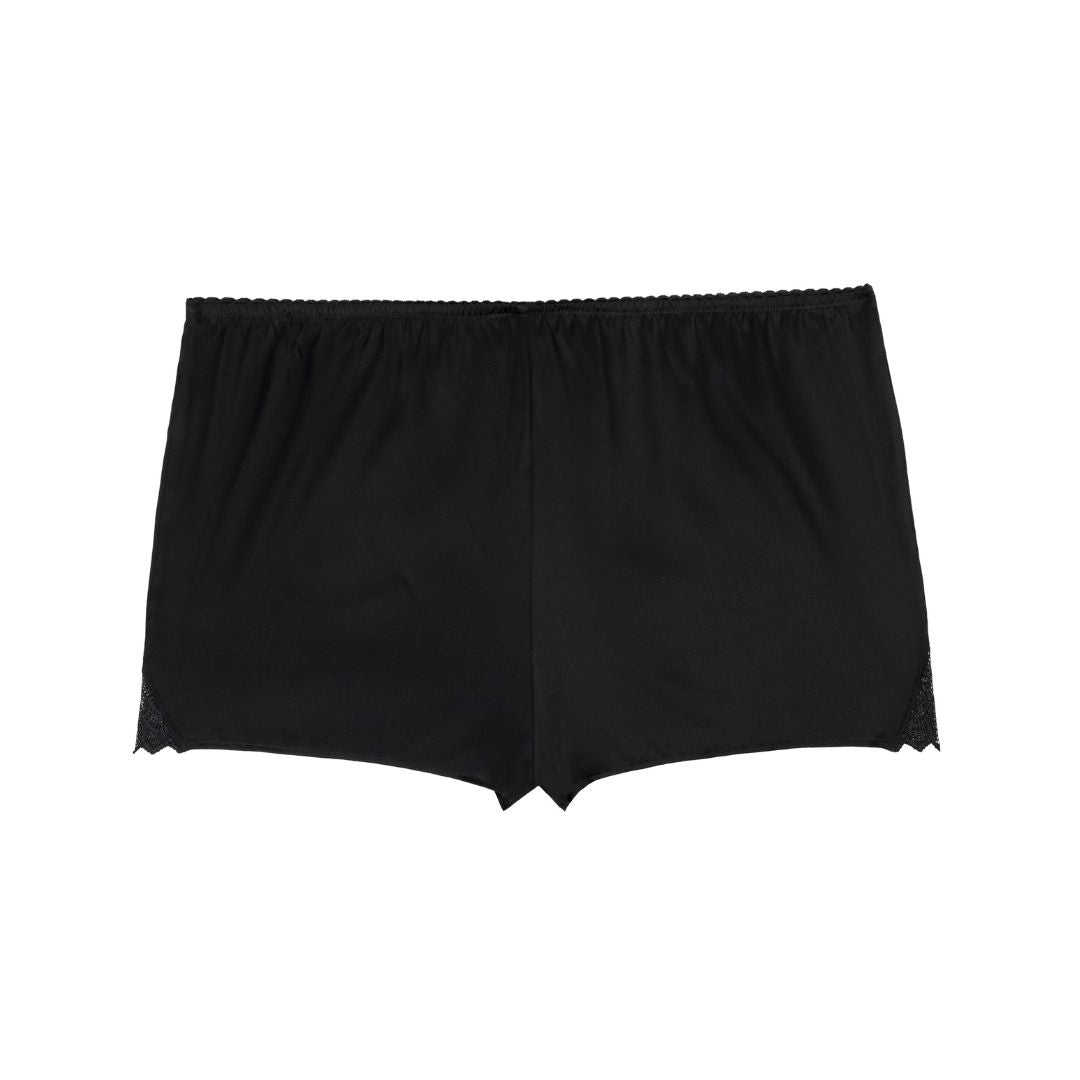 Black silk charmeuse on a white background