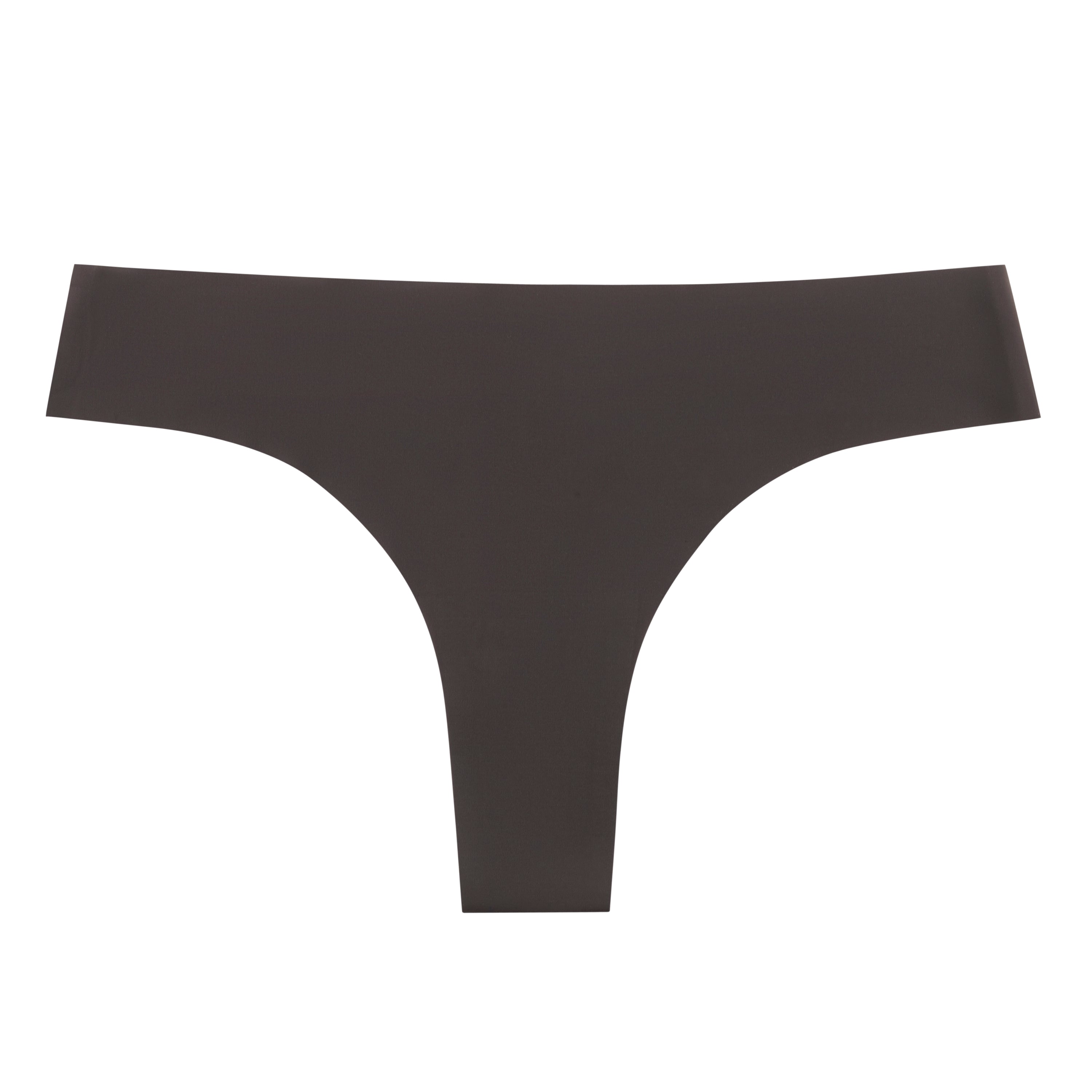 Shale soft seamless thong underwear on white background.