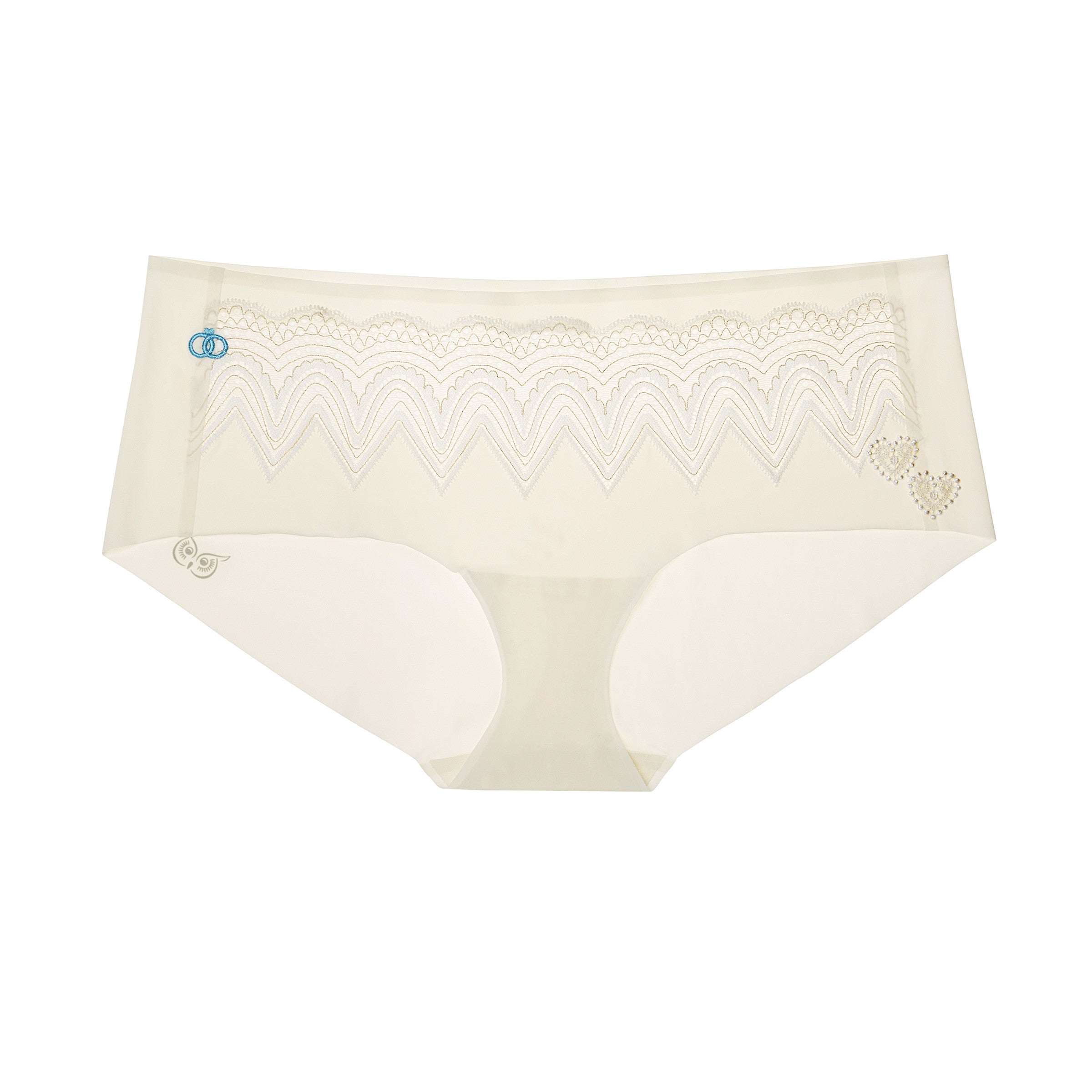 Whisper White Soft Seamless Bridal Briefs on White Background.