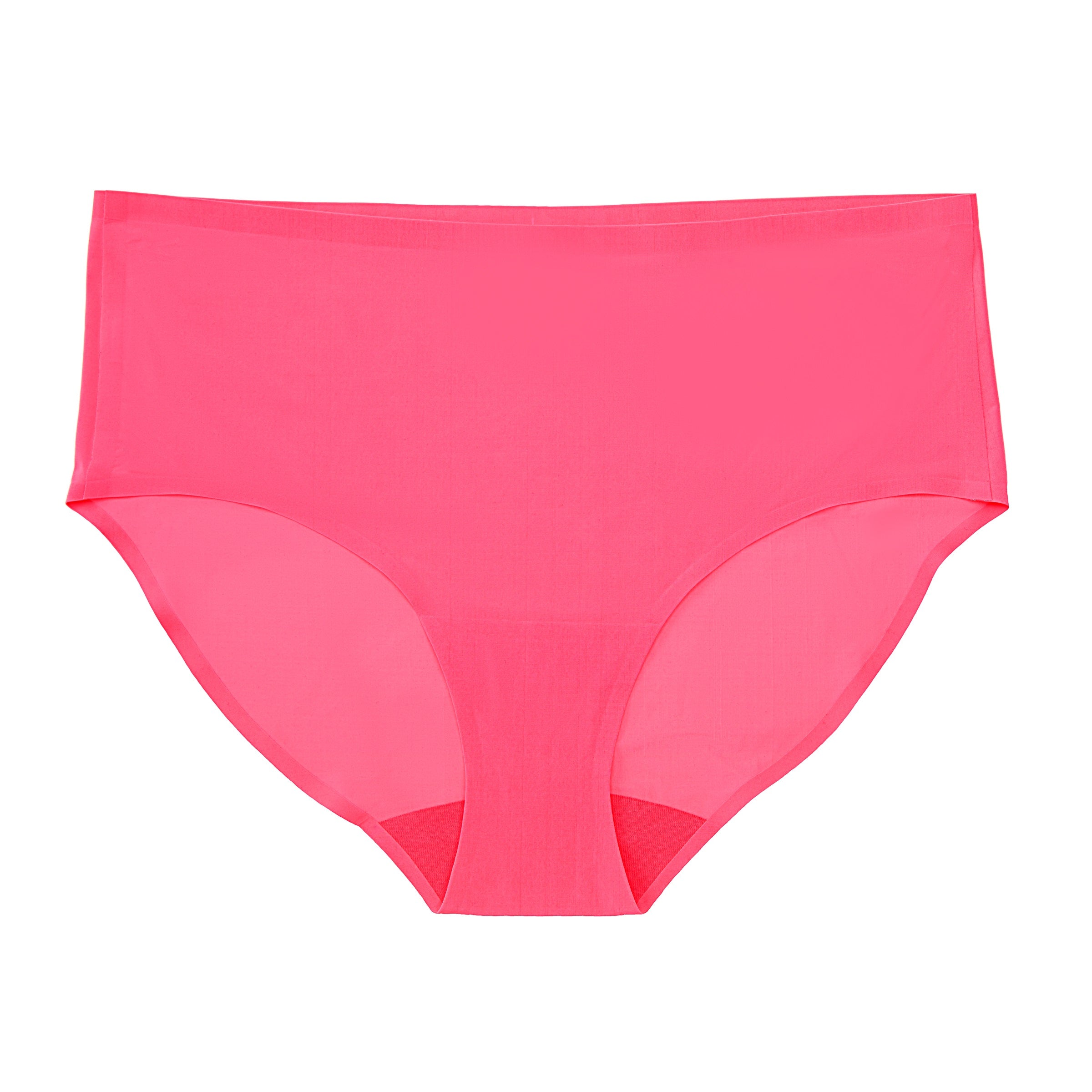 Model wearing the Calypso Coral No-Brainer Brief against a white background