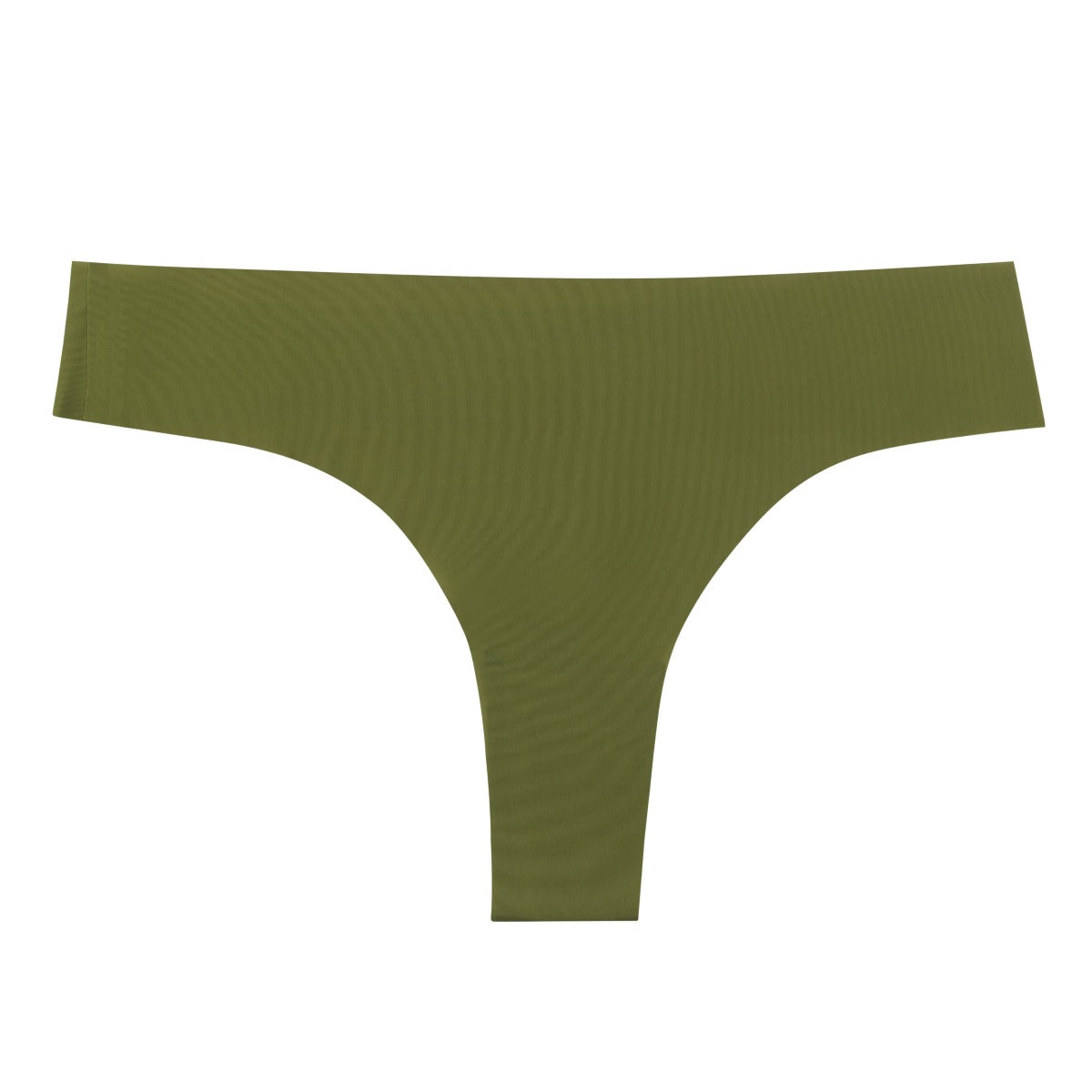A green soft seamless thong underwear on white background.