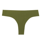 A green soft seamless thong underwear on white background.