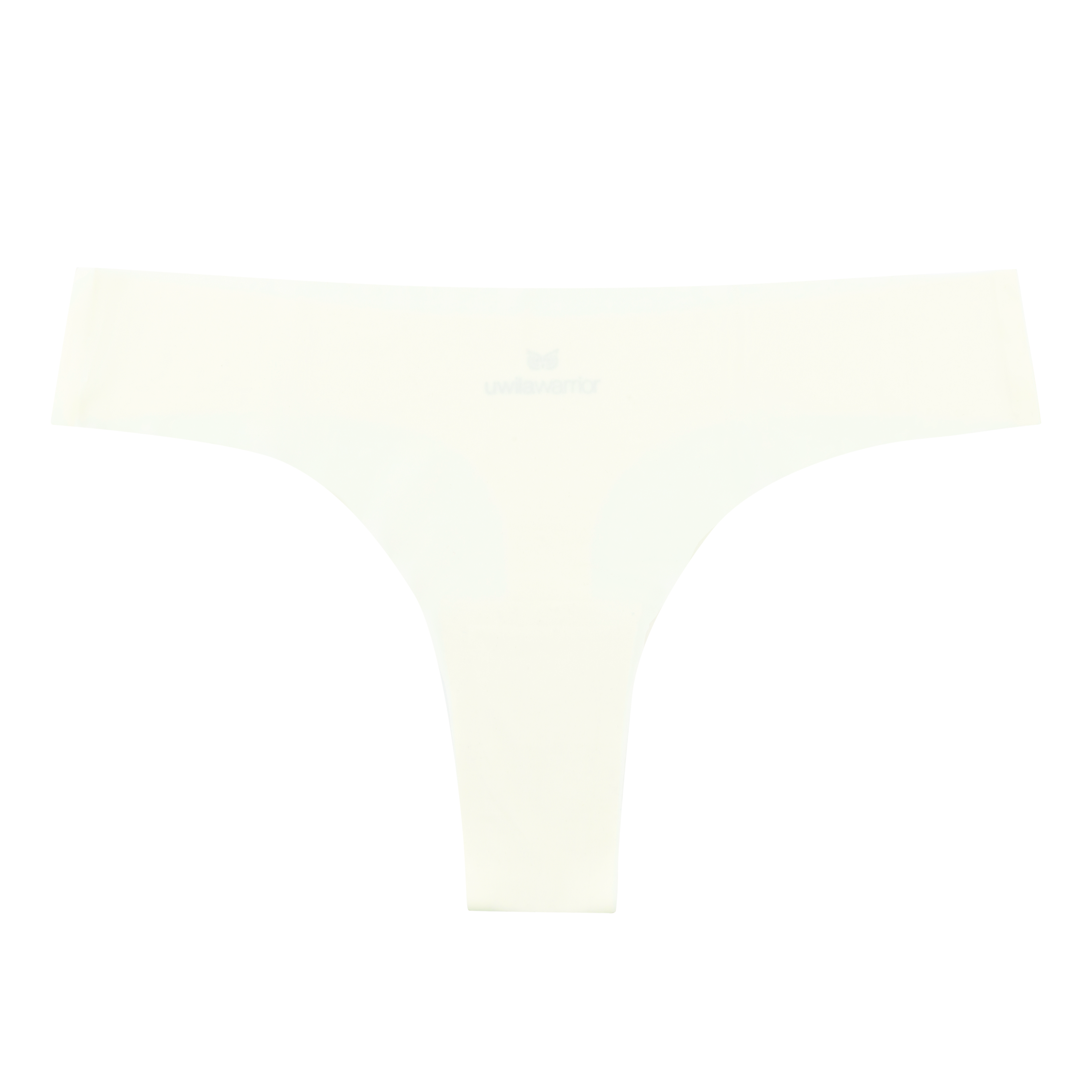 A winter white soft seamless thong underwear on white background.