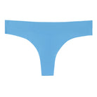 A baby blue soft seamless thong underwear on white background.