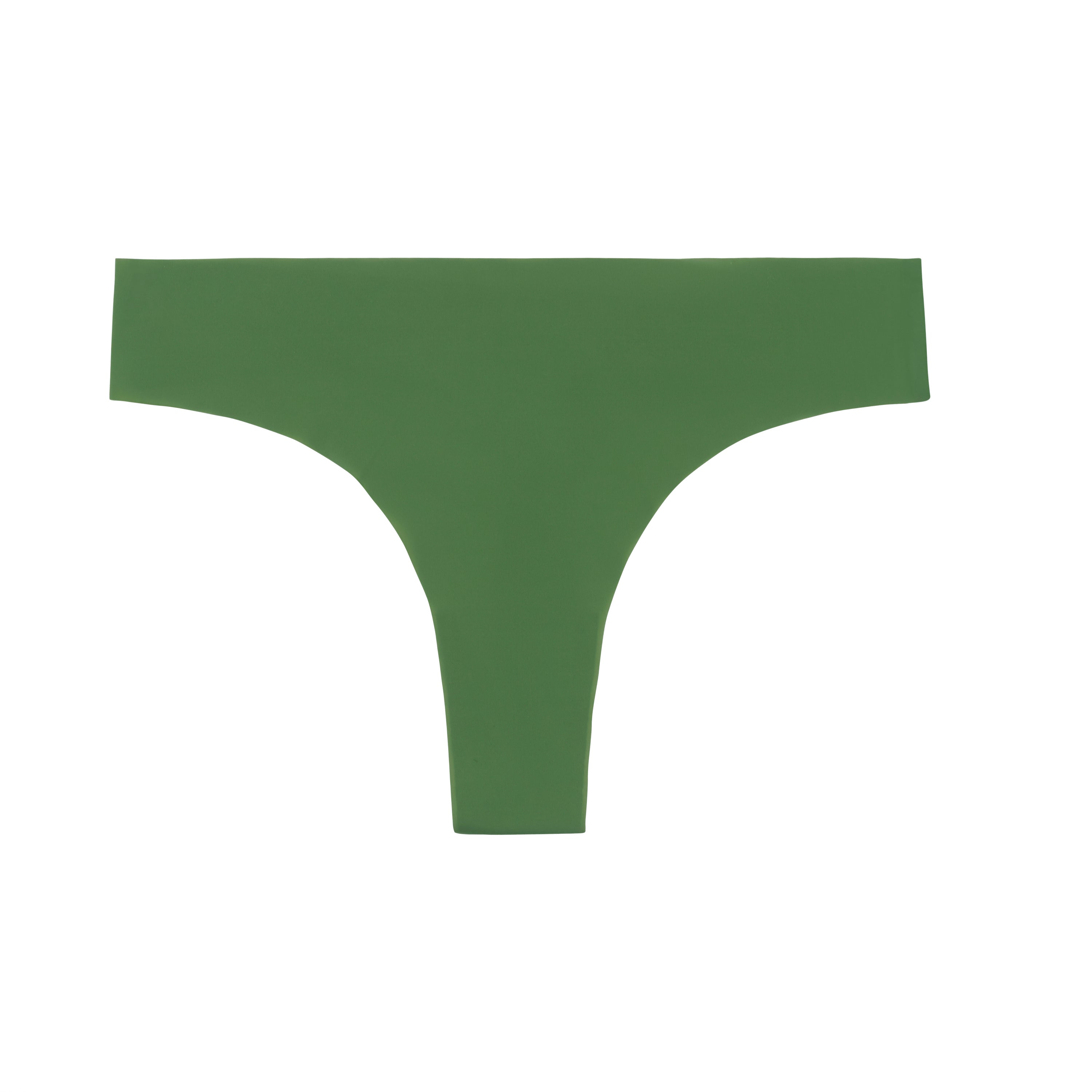 A kale soft seamless thong underwear on white background.