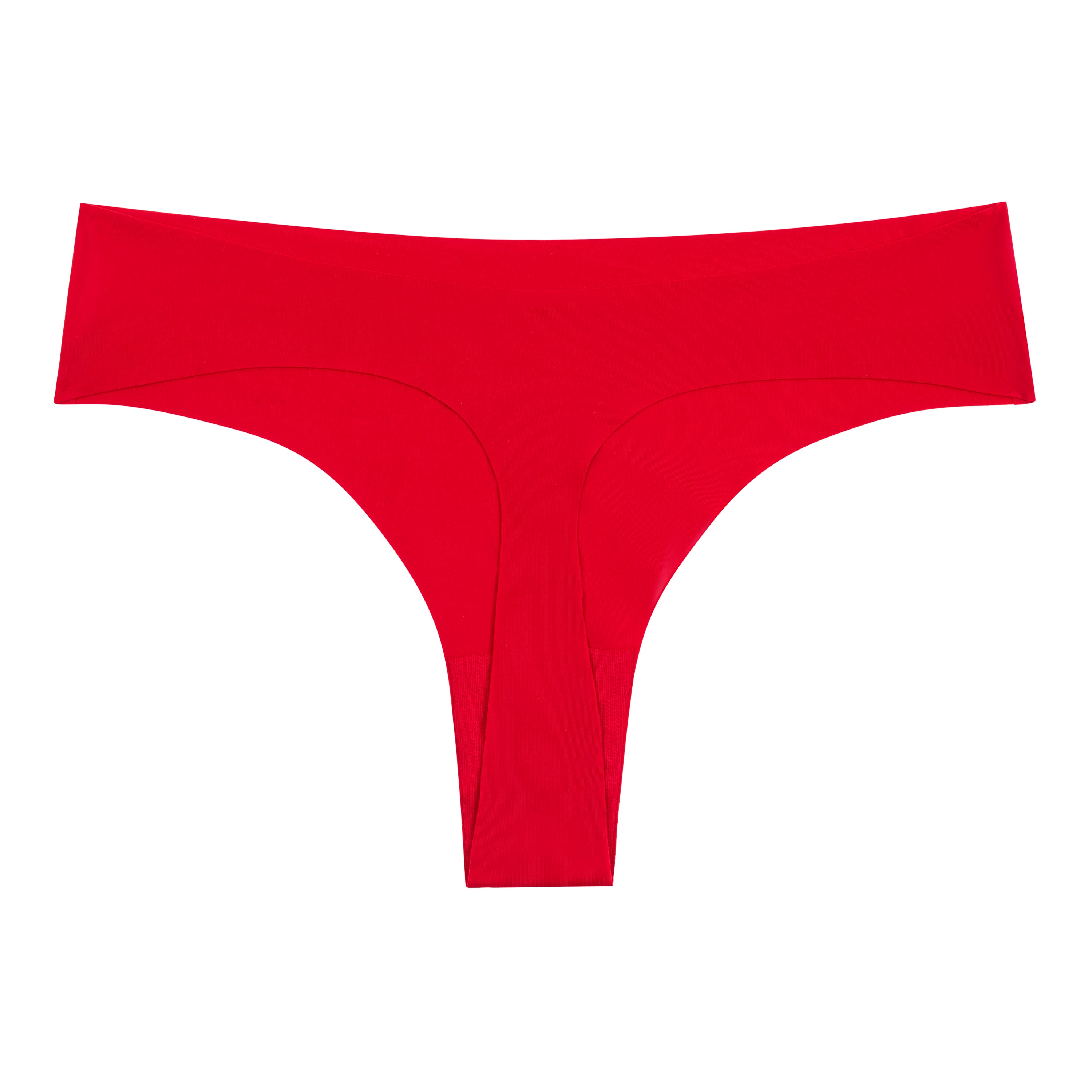 A jester red soft seamless thong underwear on white background.