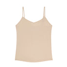 Smoke Grey soft seamless camisole with adjustable spaghetti straps and a V-neckline on white background.