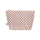 Polka dot canvas bag on white background
