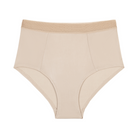 Smoke Grey high-waisted silk brief on a white background.