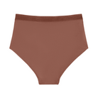 Toffee high-waisted silk brief on a white background.