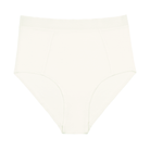 Still life of Uwila Warrior HIgh-Waist Silk Briefs Underwear in Winter White on White Background
