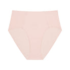 Flat Lay of Uwila Warrior Soft Seamless Brief in Rose Quartz on white background.