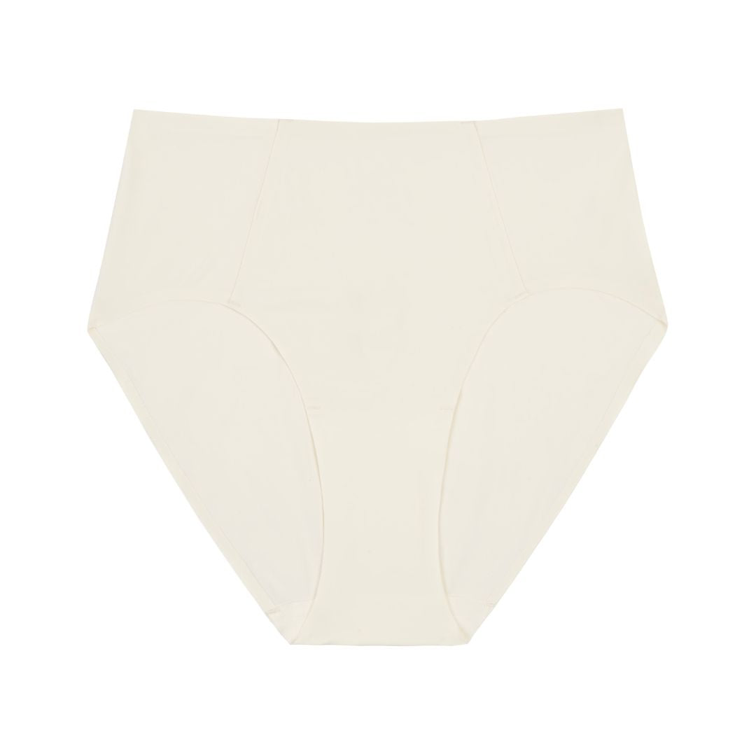 Flat Lay of Uwila Warrior Soft Seamless High Waisted Brief in Winter White