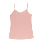 Still life of Uwila Warrior Soft Silks Camisole in Mellow Rose on White Background
