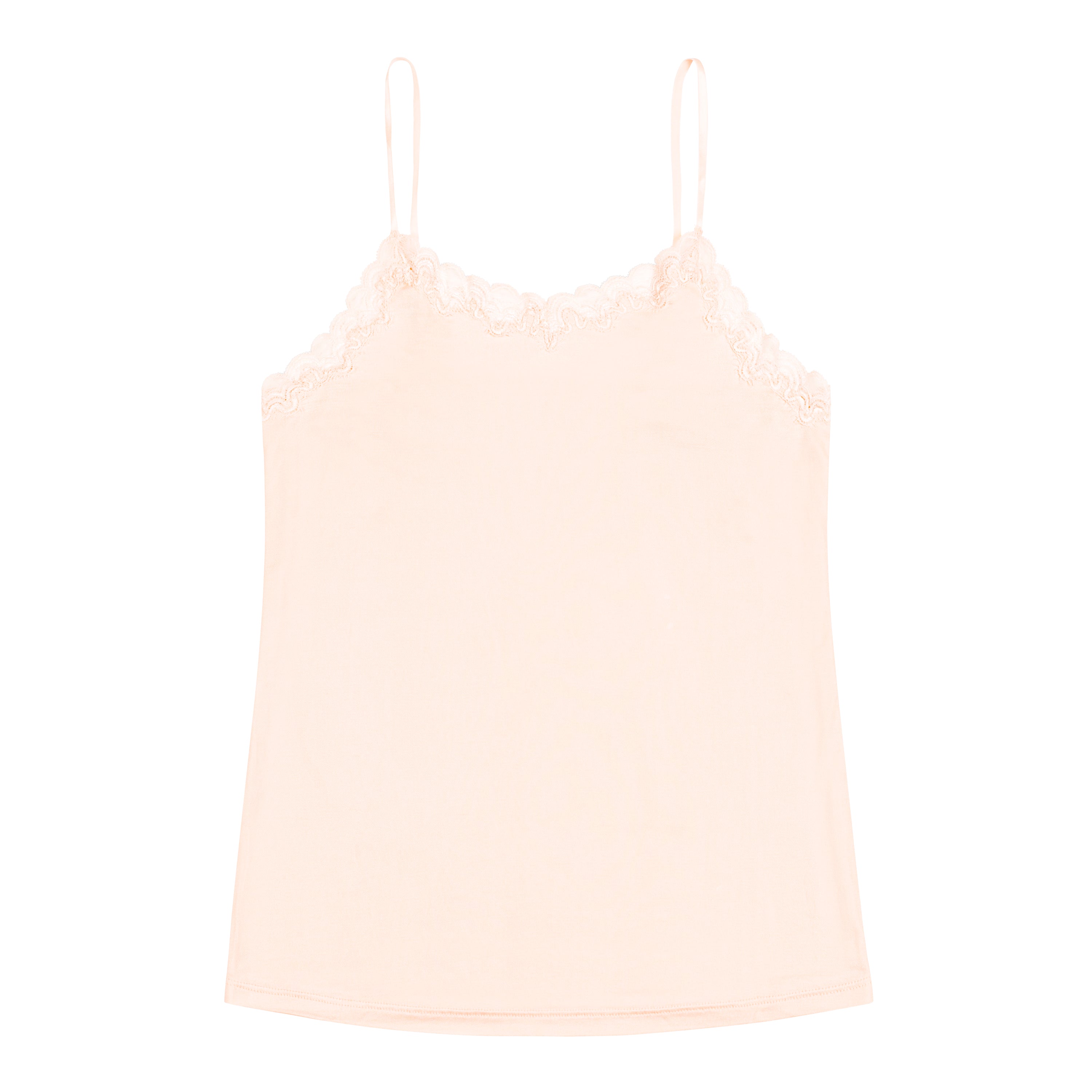 Still life of Uwila Warrior Soft Silks Camisole  in Rose Quartz on White Background