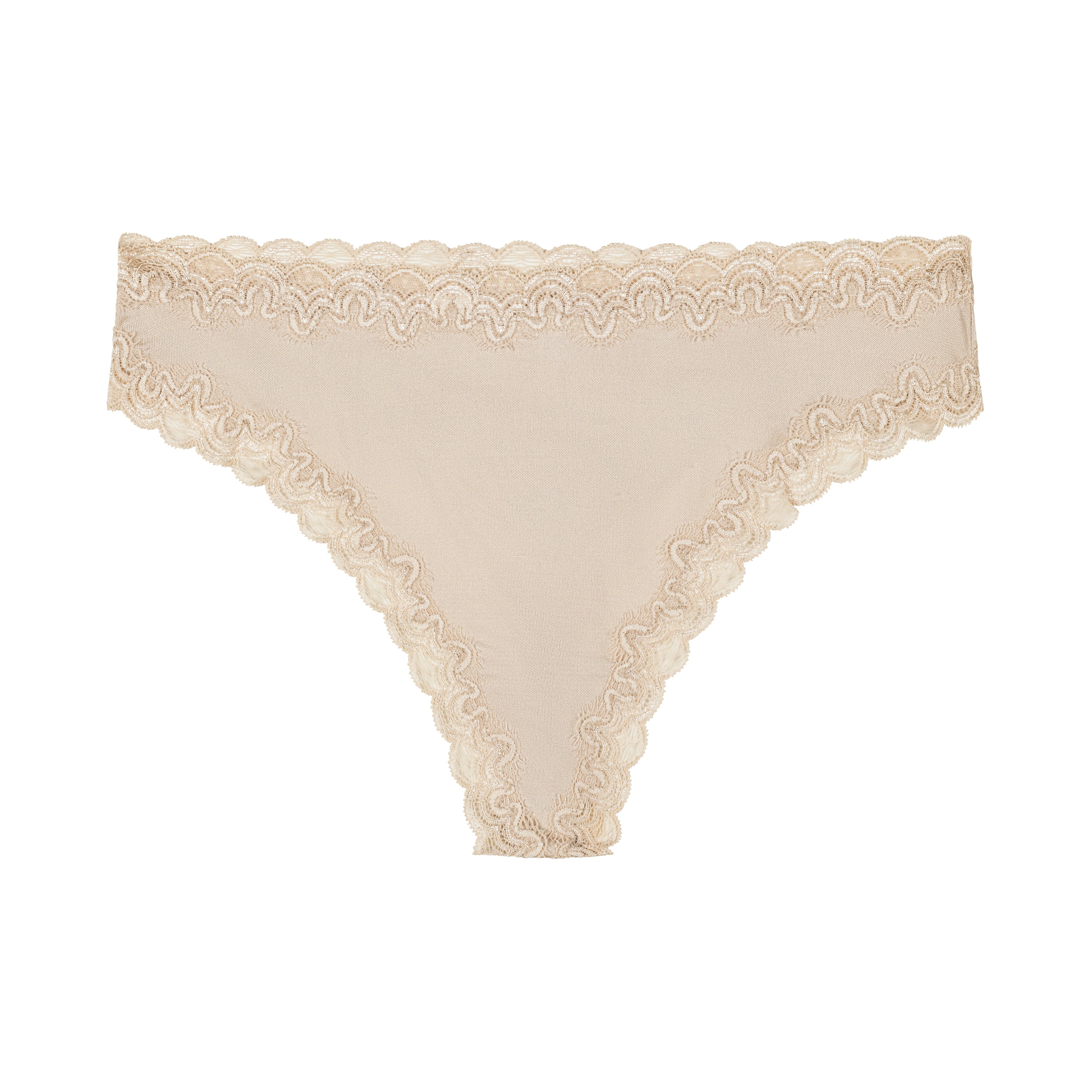 Still life of Uwila Warrior Soft Silks Thong Underwear in Smoke Grey on White Background