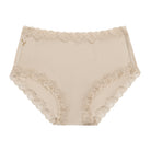Still life of Uwila Warrior Soft Silks Briefs Underwear in Smoke Grey on White Background
