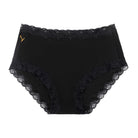 Still life of Uwila Warrior Soft Silks Briefs Underwear in Tap Shoe Black on White Background