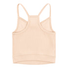 Smoke Grey bralette with thin straps and a ribbed texture on white background.