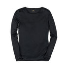 A long-sleeve  Tap Shoe Black base layer T-shirt by Uwila Warrior, shown in a against a white background.