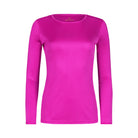 A long-sleeve Hot Pink base layer T-shirt by Uwila Warrior, shown against a white background.