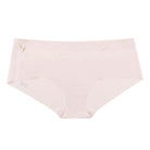 Rose Quartz soft seamless briefs with lace on white background