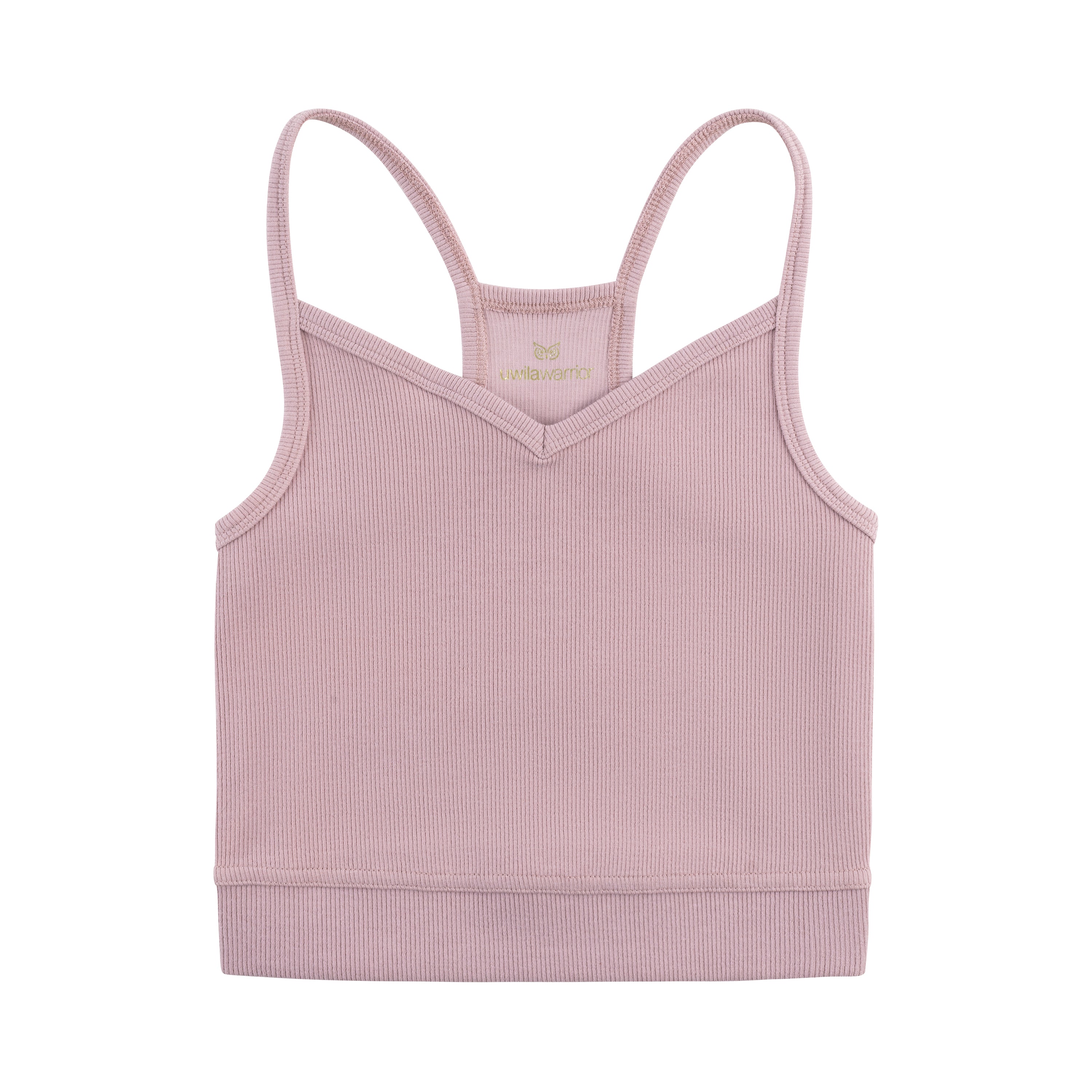 Nirvana bralette with thin straps and a ribbed texture on white background.