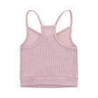 Nirvana  bralette with thin straps and a ribbed texture on white background.