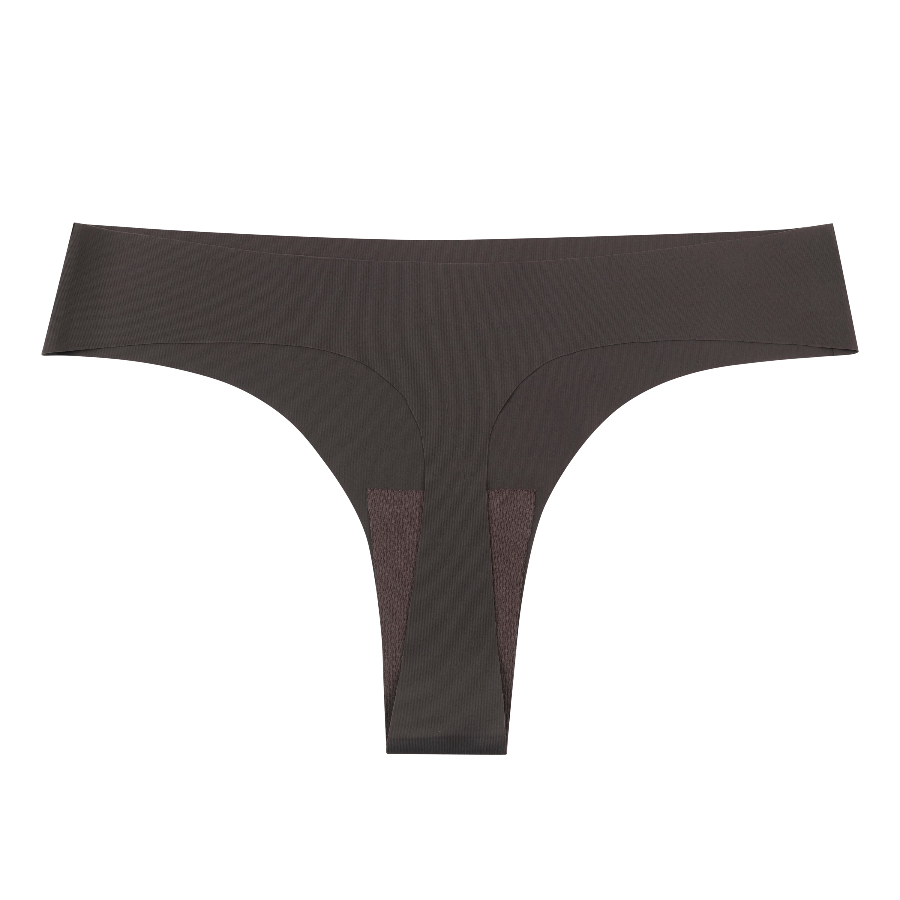 Shale soft seamless thong underwear on white background.