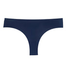 Dress Blue soft seamless thong underwear on white background.